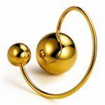Adjustable 18K gold plated stainless steel ring front view