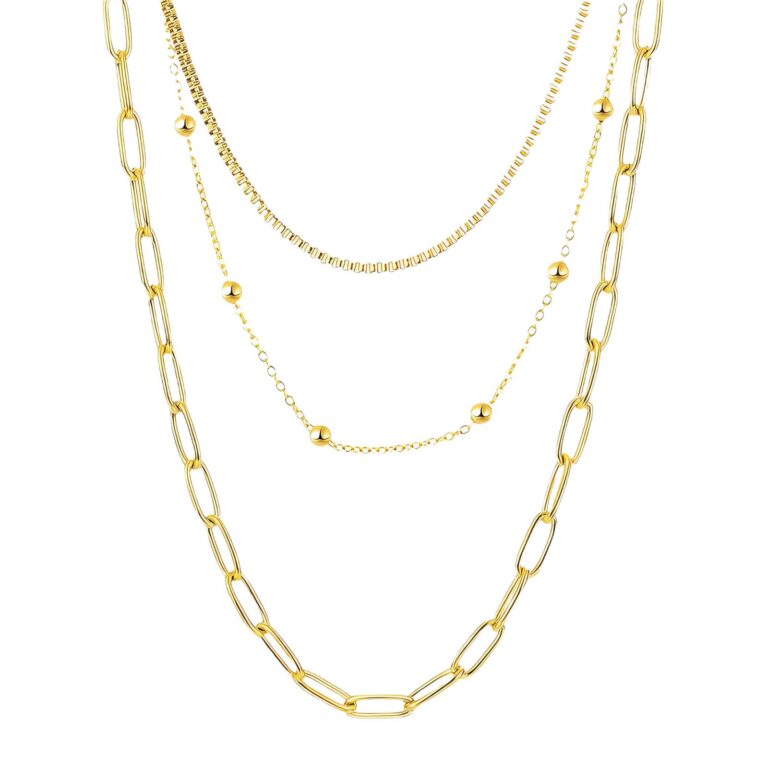18K gold plated stainless steel necklace with lobster claw clasp