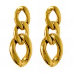 18K gold plated stainless steel stud earrings front view