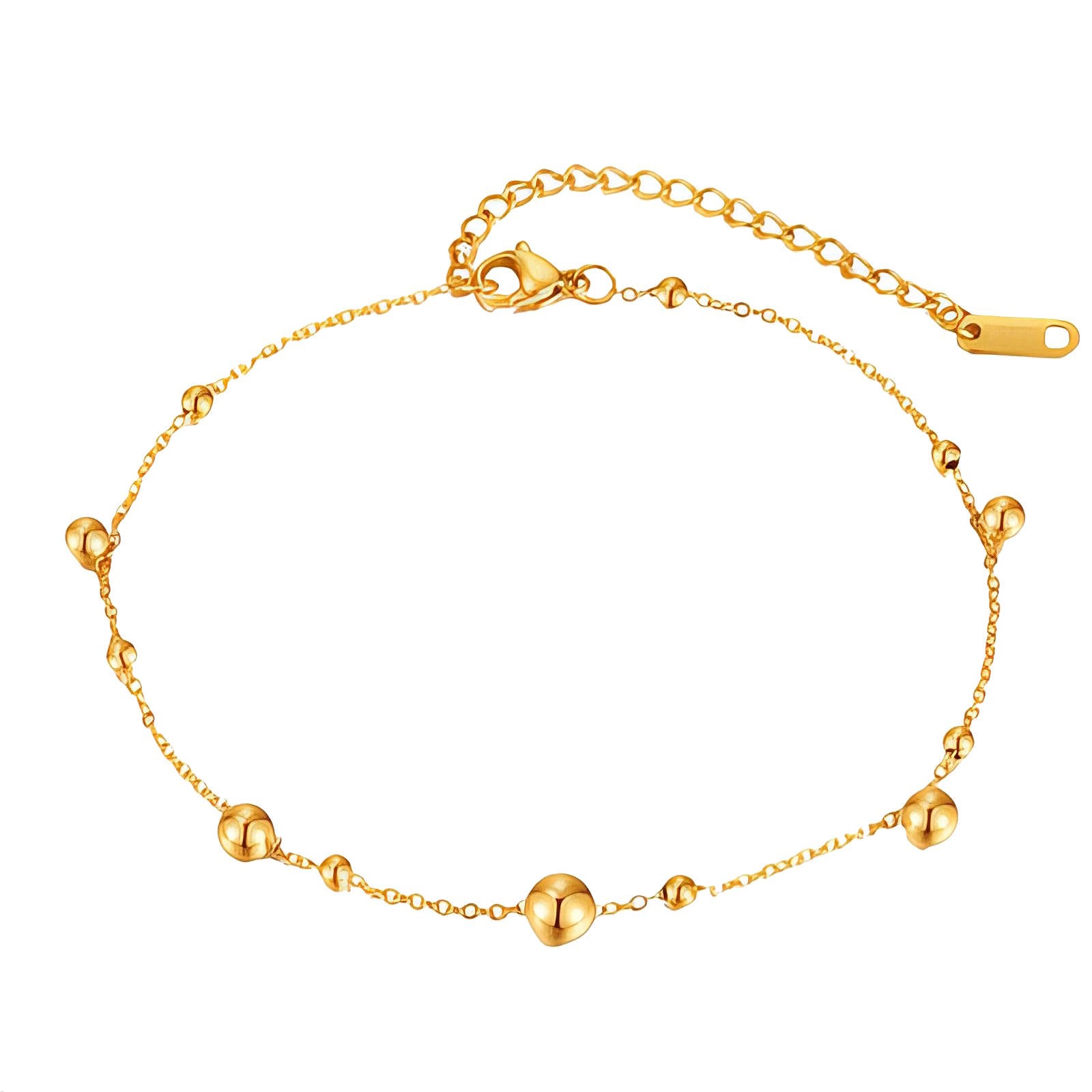 90380-0 18K gold plated stainless steel anklet with adjustable chain