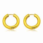 18K gold plated stainless steel earrings front view