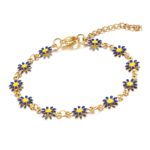 18K gold plated stainless steel Flower Meadow bracelet with enamel design