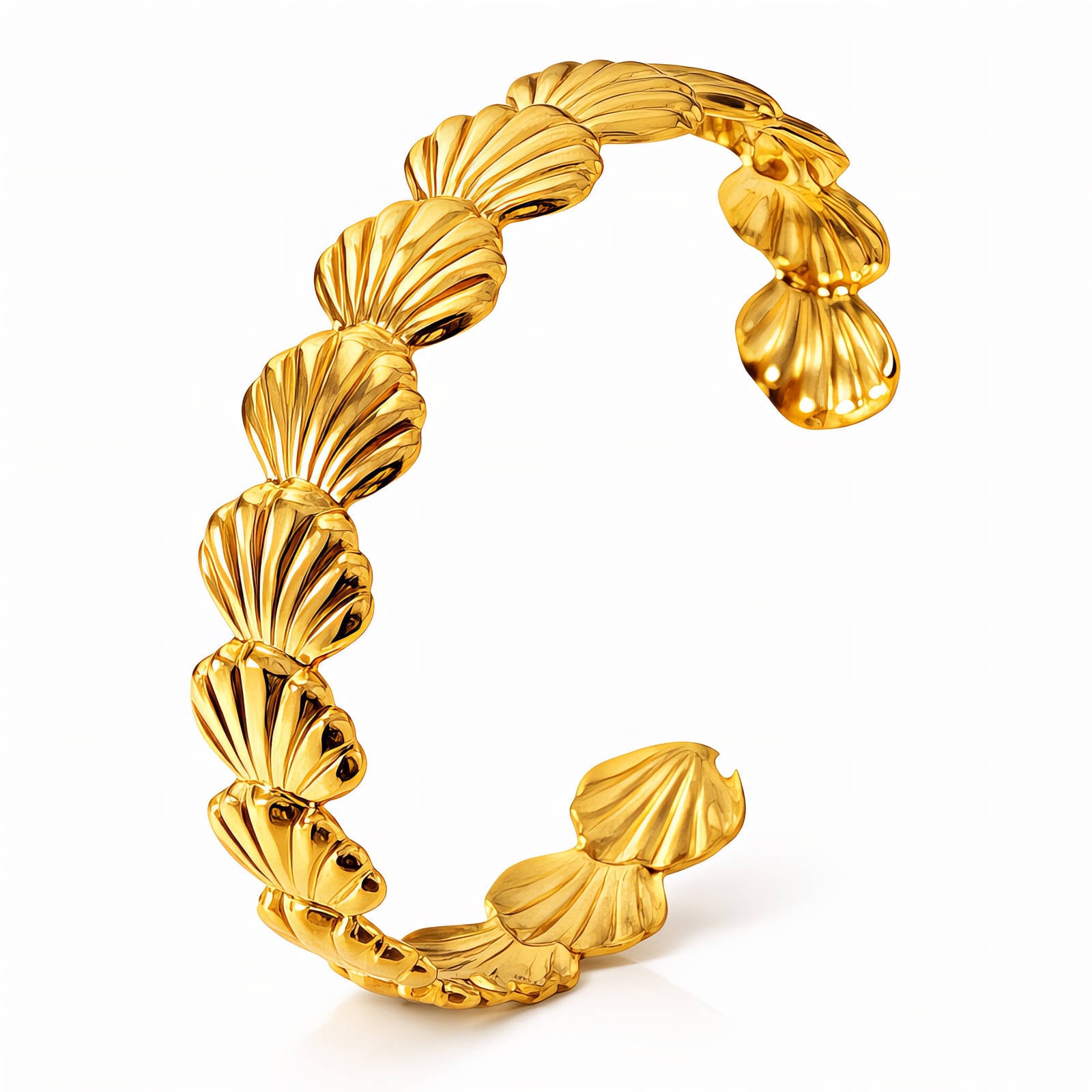 90501-0_new_10410819290 18K gold plated stainless steel seashells bracelet