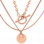 18K gold plated stainless steel coin necklace with lobster claw clasp