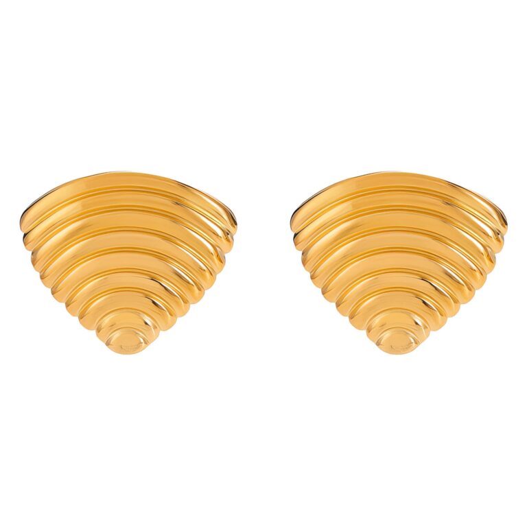 18K gold plated stainless steel stud earrings 3x4 cm