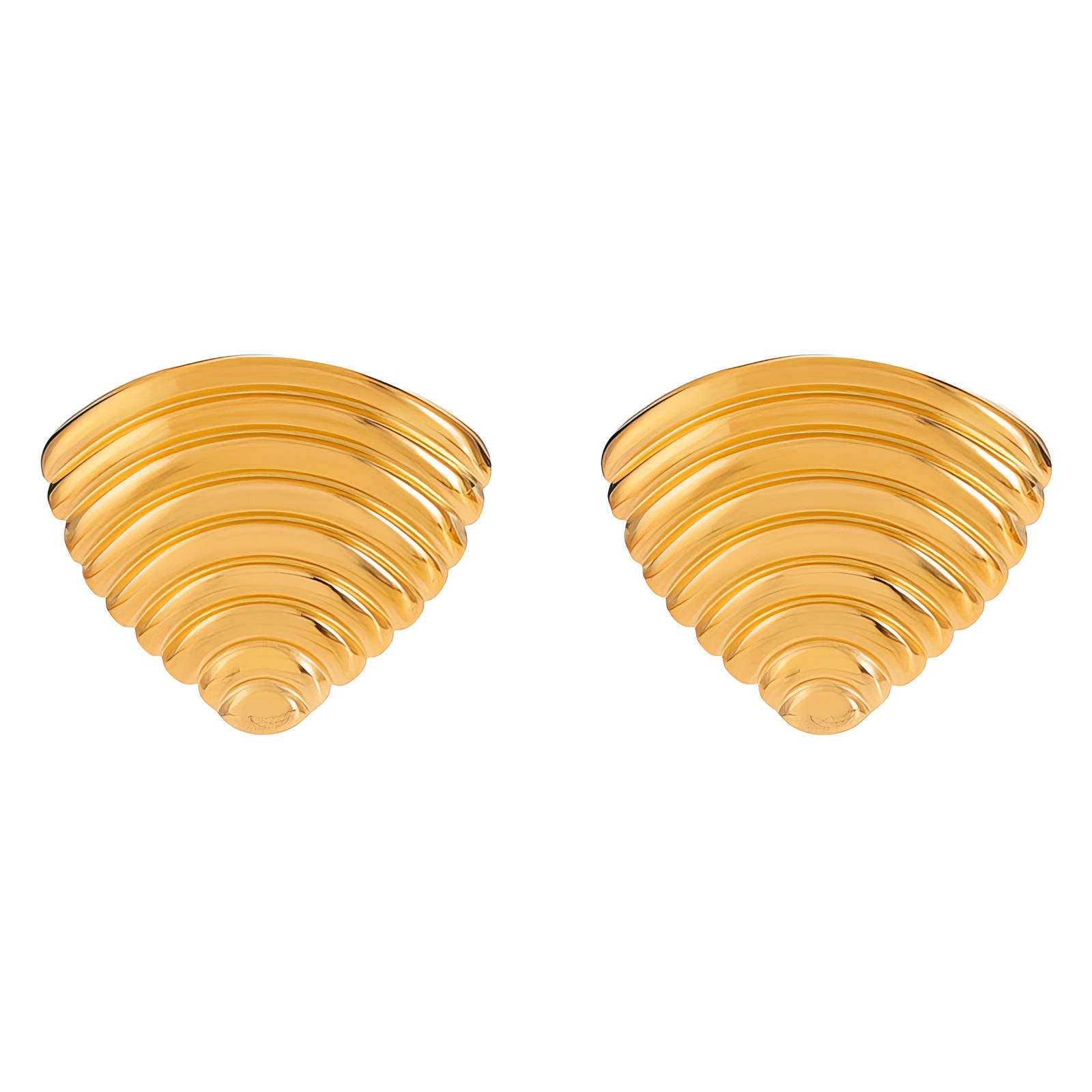90660-0 18K gold plated stainless steel stud earrings 3x4 cm