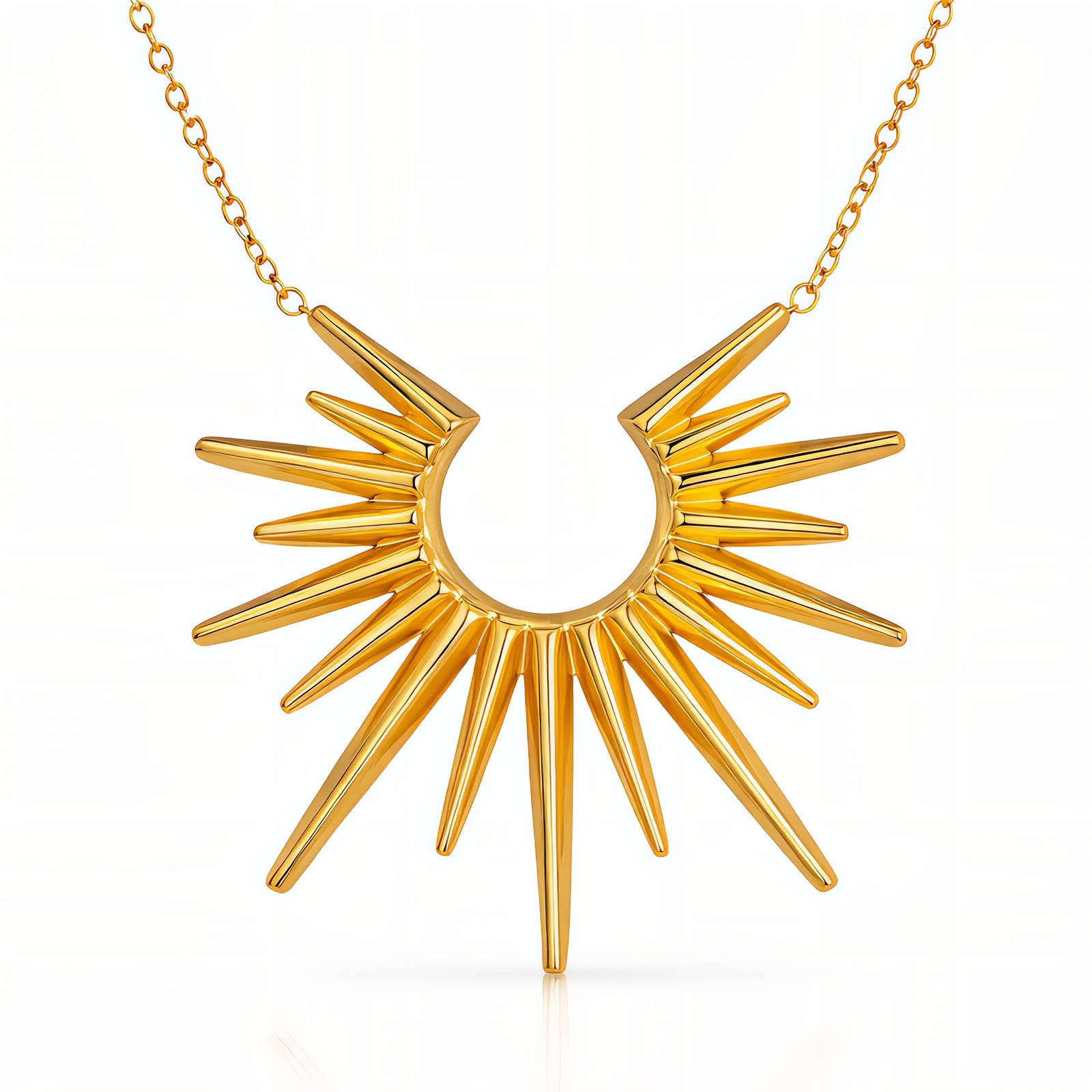 90668-0_new_114413 18K gold plated stainless steel necklace with pendant on white background
