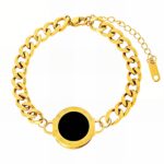 18K gold plated stainless steel bracelet with nacre detail