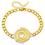 18K gold plated stainless steel bracelet close-up view