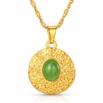 18K gold plated stainless steel necklace with lobster claw closure and square pendant