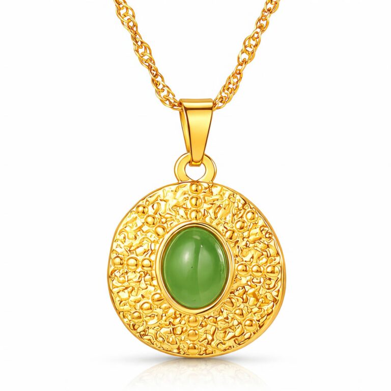 18K gold plated stainless steel necklace with lobster claw closure and square pendant