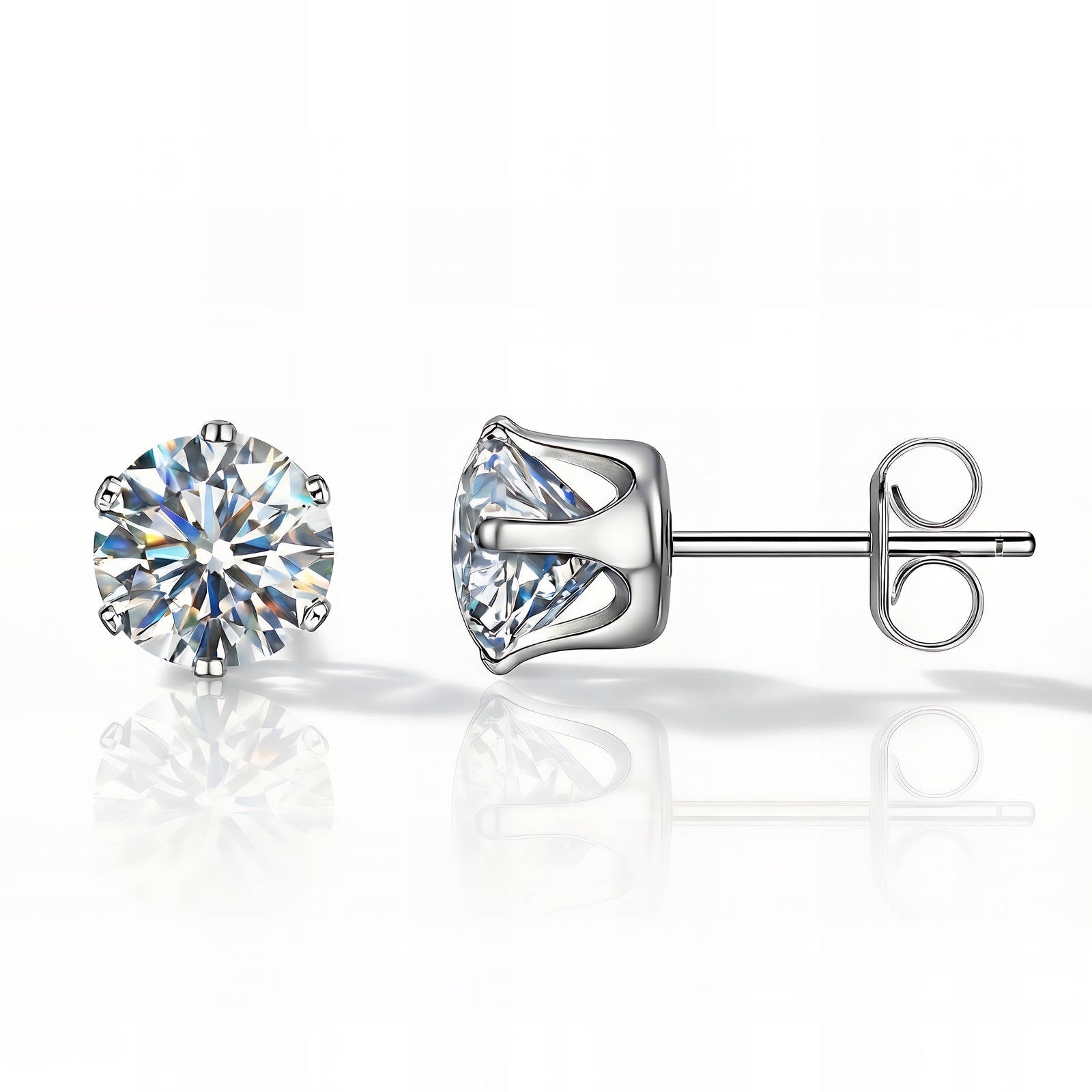 90802-0_new_1726582_173742 Stainless steel stud earrings with cubic zirconia front view
