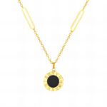 18K gold plated stainless steel necklace with lobster claw clasp and small pendant
