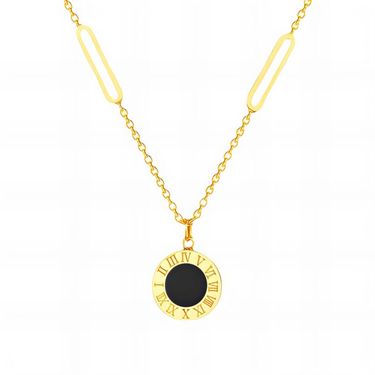 18K gold plated stainless steel necklace with lobster claw clasp and small pendant