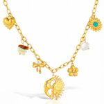 Sun and Moon pendant necklace in 18K gold plating on stainless steel