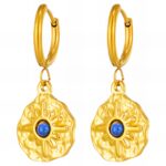 18K gold plated stainless steel earrings front view