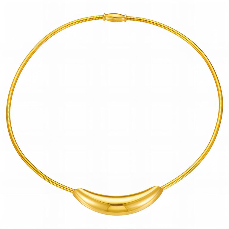 18K gold plated stainless steel necklace front view