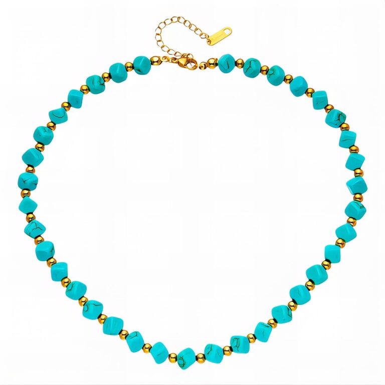 18K gold plated stainless steel necklace front view