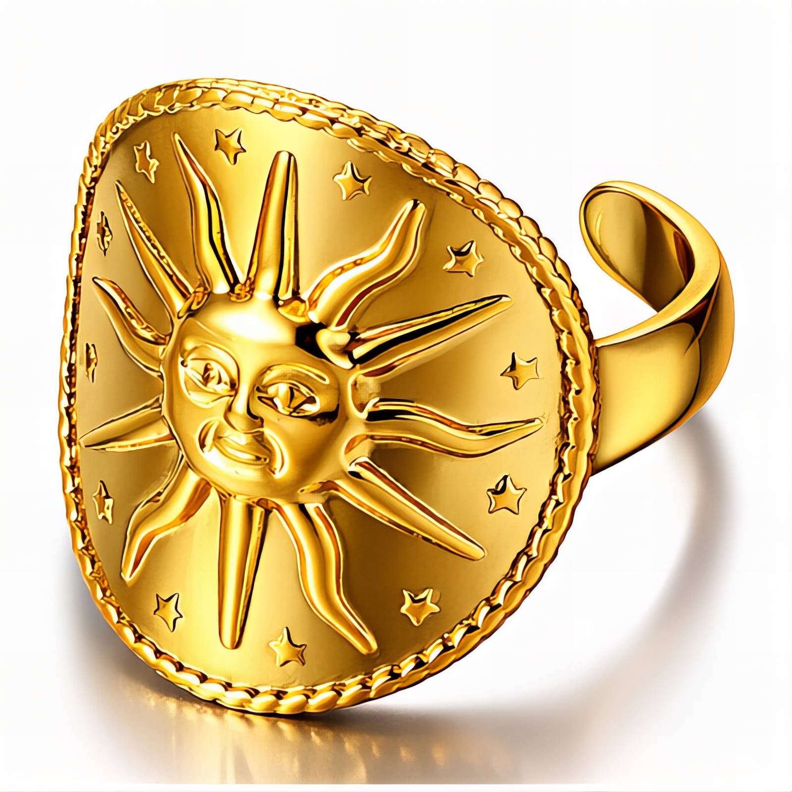 91233-0_new_145837 Adjustable 18K gold plated stainless steel sun ring