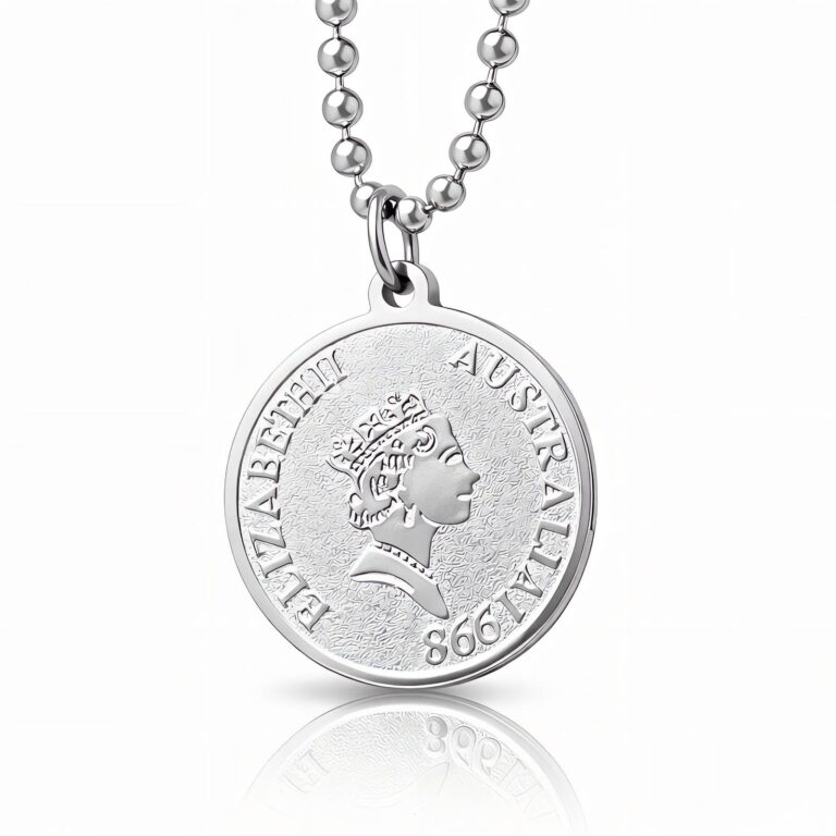 Silver plated stainless steel necklace with lobster claw clasp and square pendant