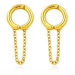 18K gold plated stainless steel Congo earrings front view