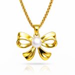 18K gold plated stainless steel necklace with lobster claw clasp and pendant