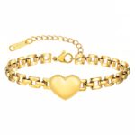 18K gold plated stainless steel adjustable bracelet on white background