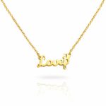 18K gold plated stainless steel letter necklace with lobster claw clasp
