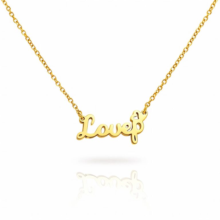 18K gold plated stainless steel letter necklace with lobster claw clasp
