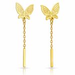 18K gold plated stainless steel butterfly stud earrings
