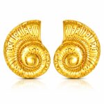 Sea stud earrings 18K gold plated stainless steel on white background