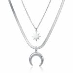 Waterproof stainless steel necklace with lobster claw clasp and pendant