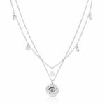 Stainless steel Evil Eye necklace with lobster claw clasp and small pendant