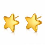 18K gold plated stainless steel star earrings close-up