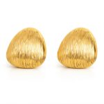 18K gold plated stainless steel stud earrings on white background