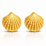 18K gold plated stainless steel seashell stud earrings