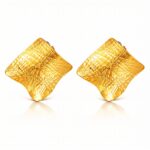 18K gold plated stainless steel stud earrings front view