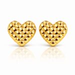 18K gold plated stainless steel heart stud earrings