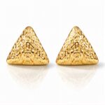 18K gold plated stainless steel stud earrings front view