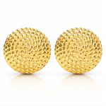 18K gold plated stainless steel stud earrings measuring 2.7 cm