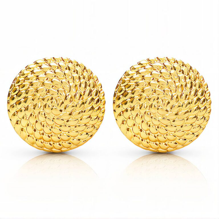 18K gold plated stainless steel stud earrings measuring 2.7 cm