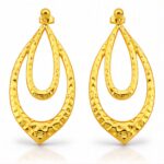 18K gold plated stainless steel stud earrings on white background