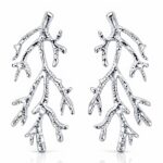 Stainless steel stud earrings measuring 4.4 by 2 cm with smooth finish