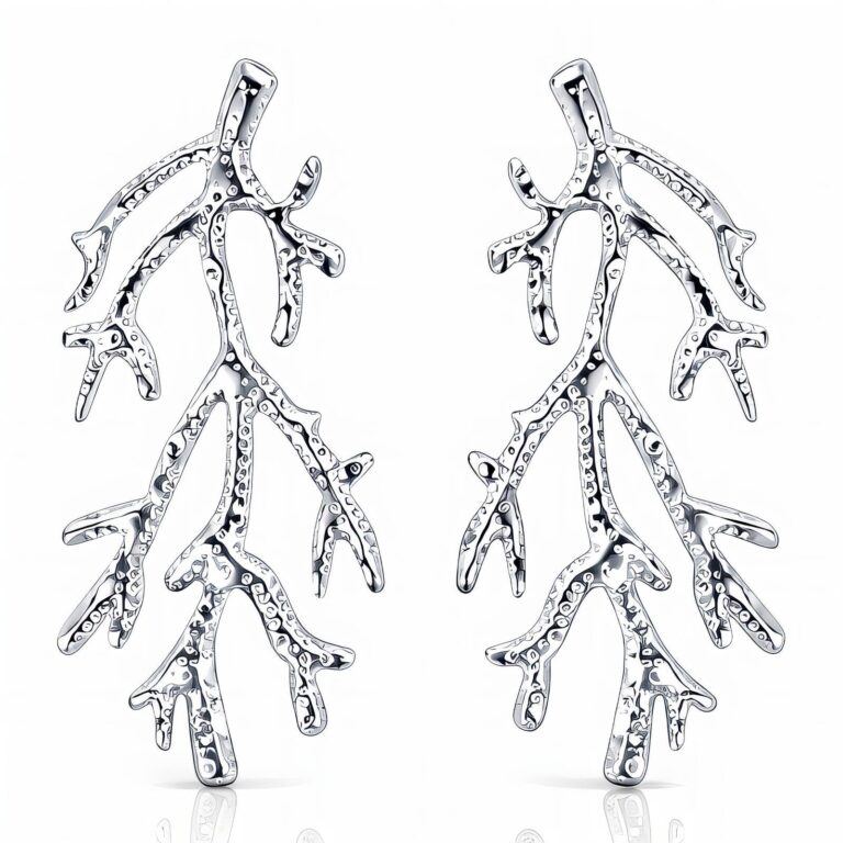 Stainless steel stud earrings measuring 4.4 by 2 cm with smooth finish