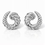stainless steel stud earrings measuring 2cm
