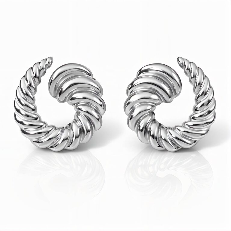 stainless steel stud earrings measuring 2cm