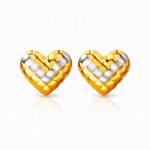 18K gold plated stainless steel heart stud earrings