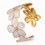 18K gold plated stainless steel bracelet with enamel detailing