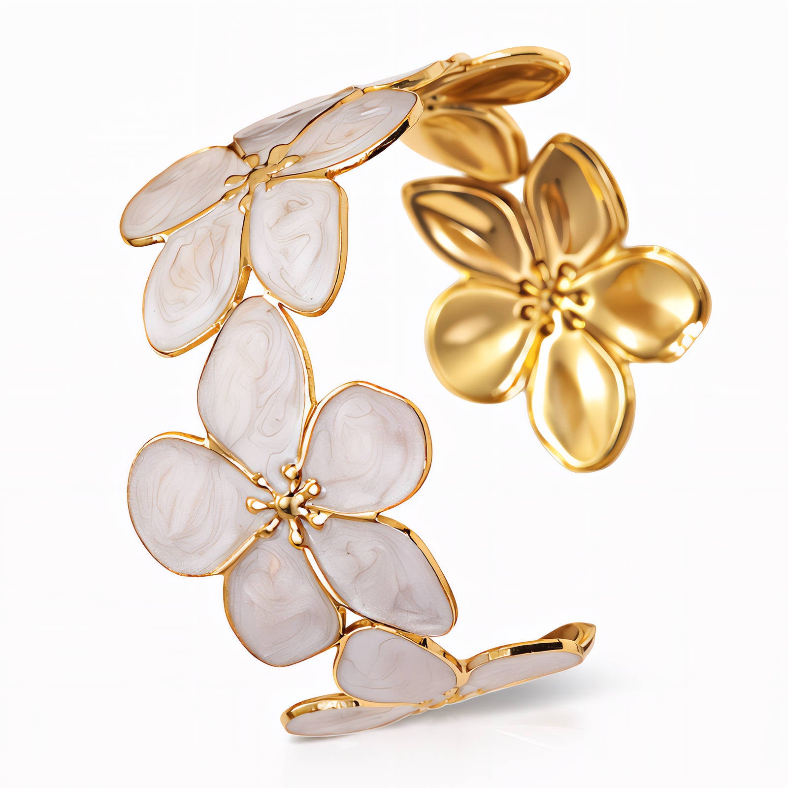 91552-0_094921 18K gold plated stainless steel bracelet with enamel detailing