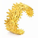 Suns 18K gold plated stainless steel bracelet with bold design